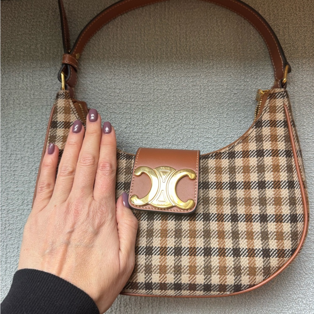 MEDIUM AVA TRIOMPHE BAG in Tartan Textile and calfskin - Picture 2 of 9